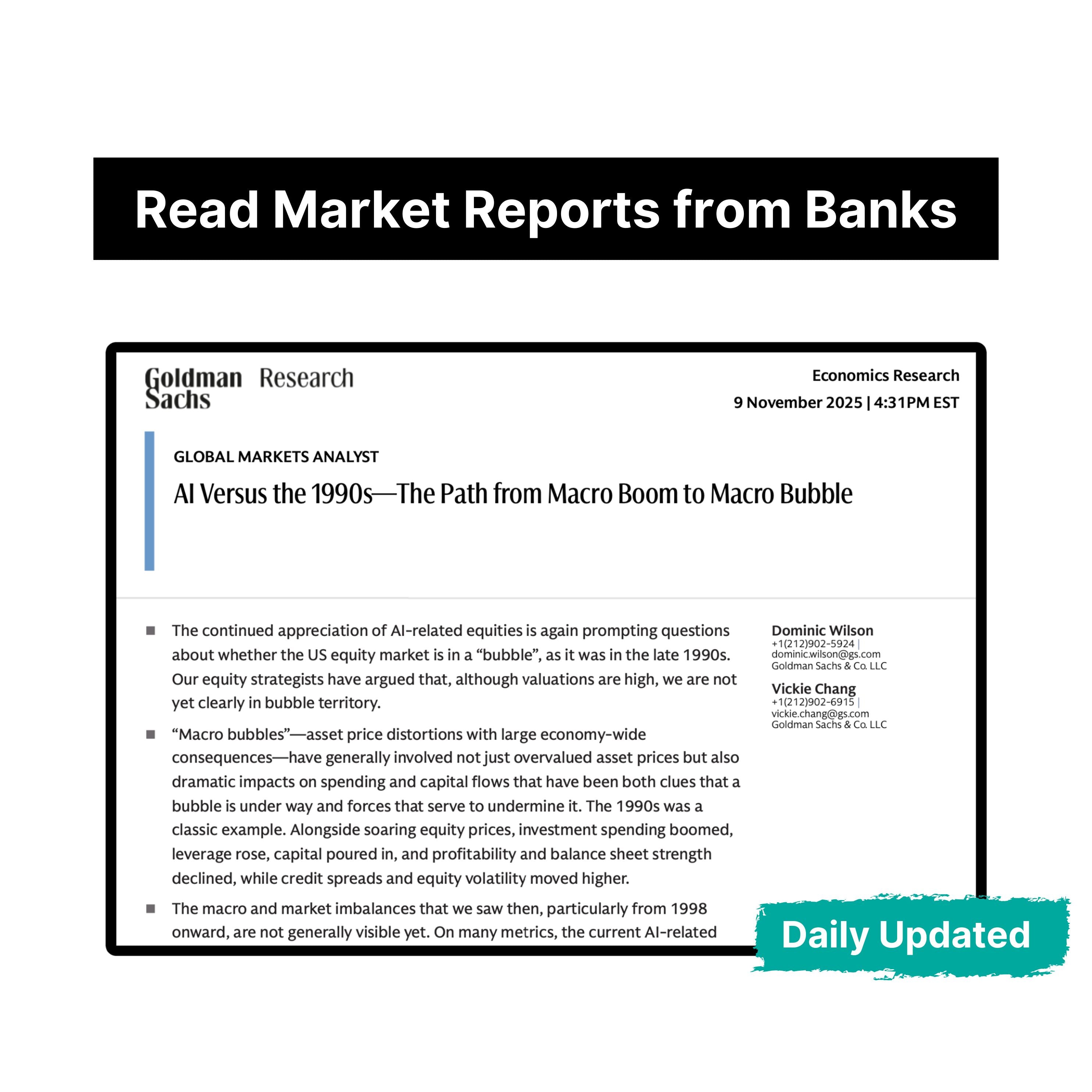 Investment Bank Reports Subscription (Daily Update)