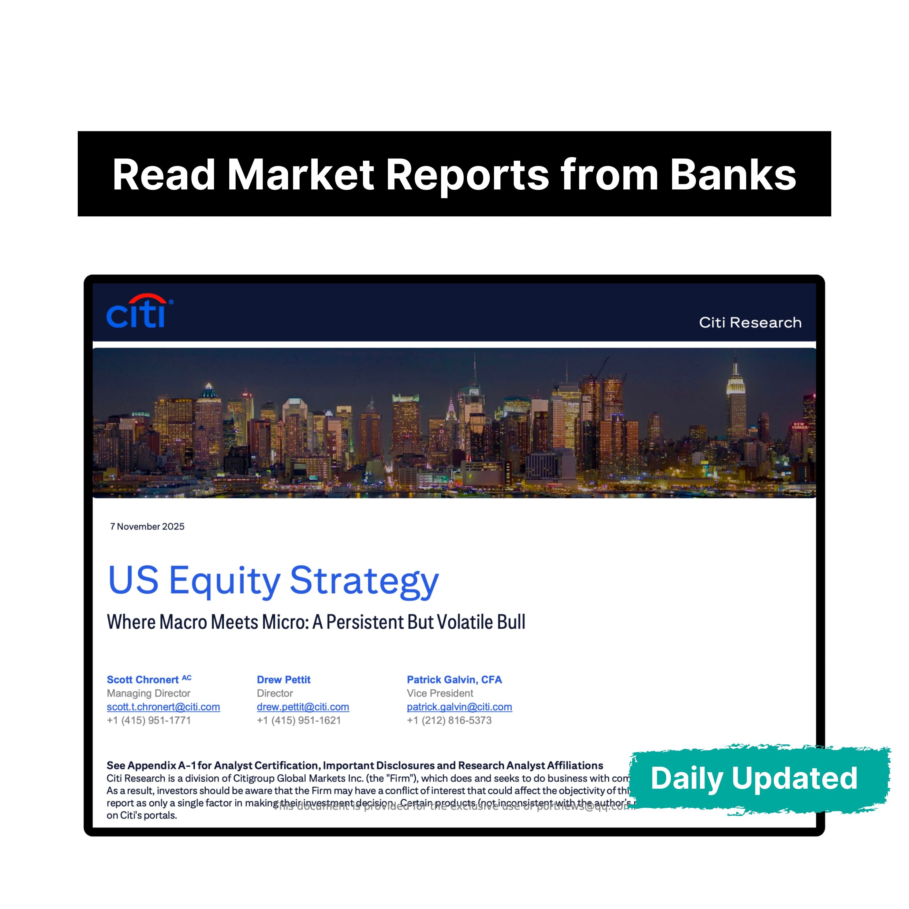 Investment Bank Reports Subscription (Daily Update)