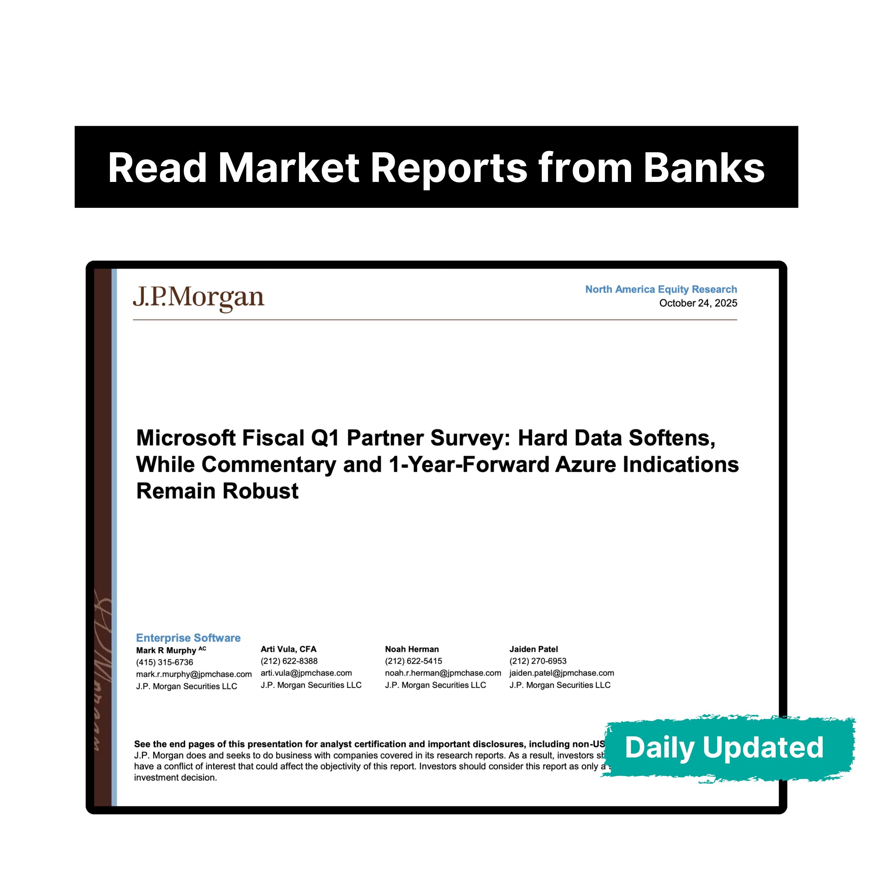 Investment Bank Reports Subscription (Daily Update)