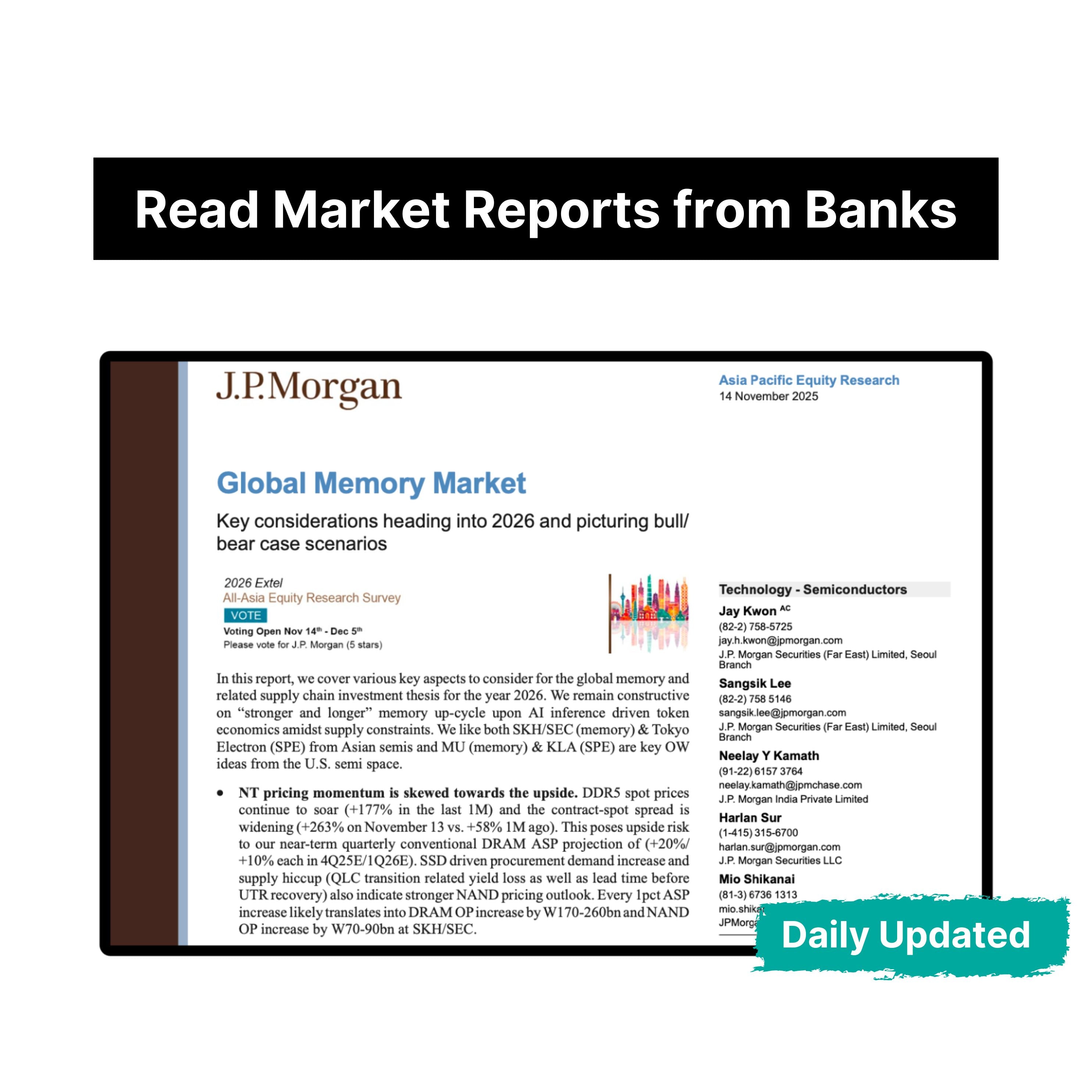 Investment Bank Reports Subscription (Daily Update)